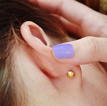 14K Gold Push Flat Back Mini Diamond Flower Earring