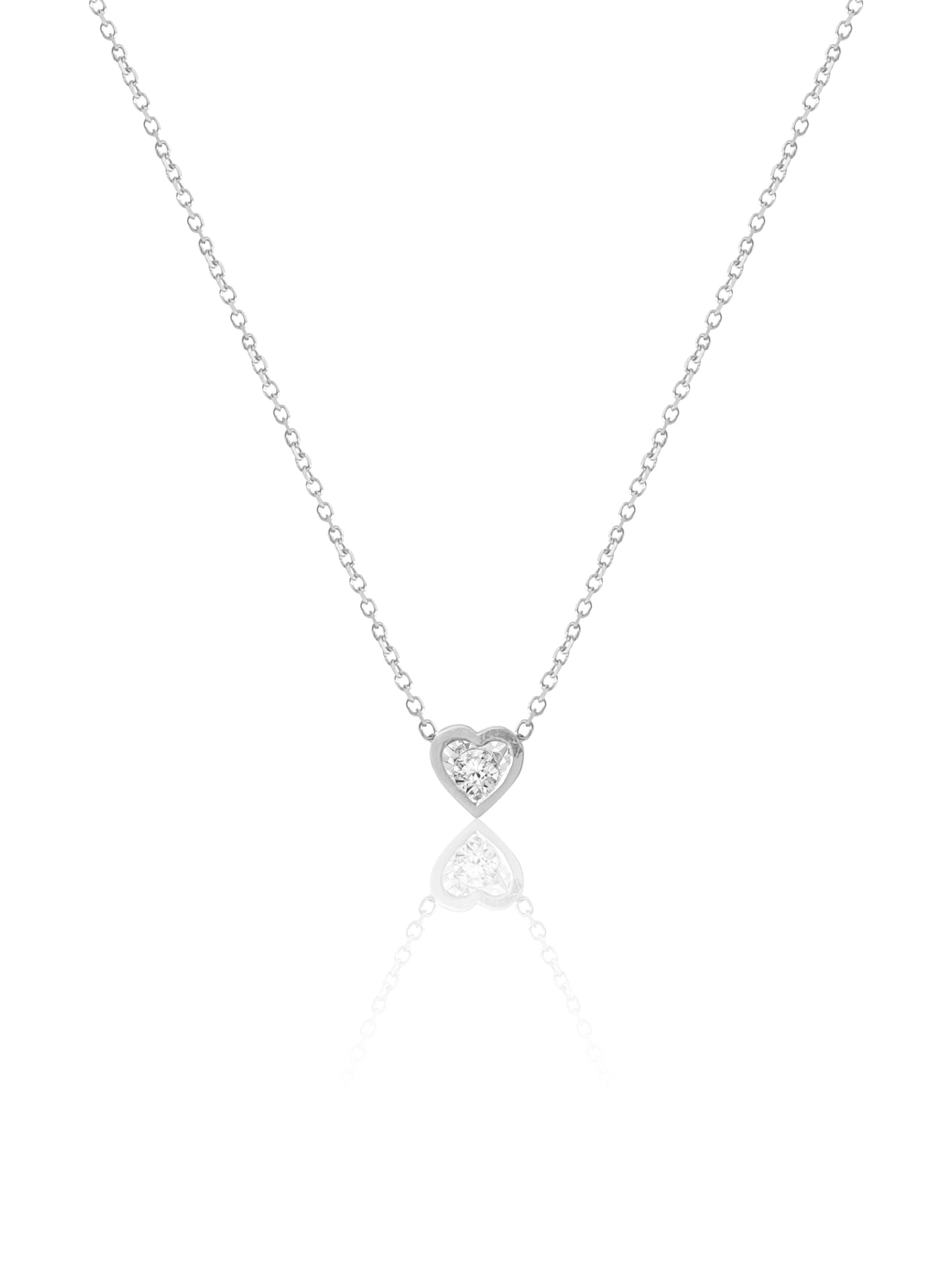 14K Heart Shaped Diamond Necklace