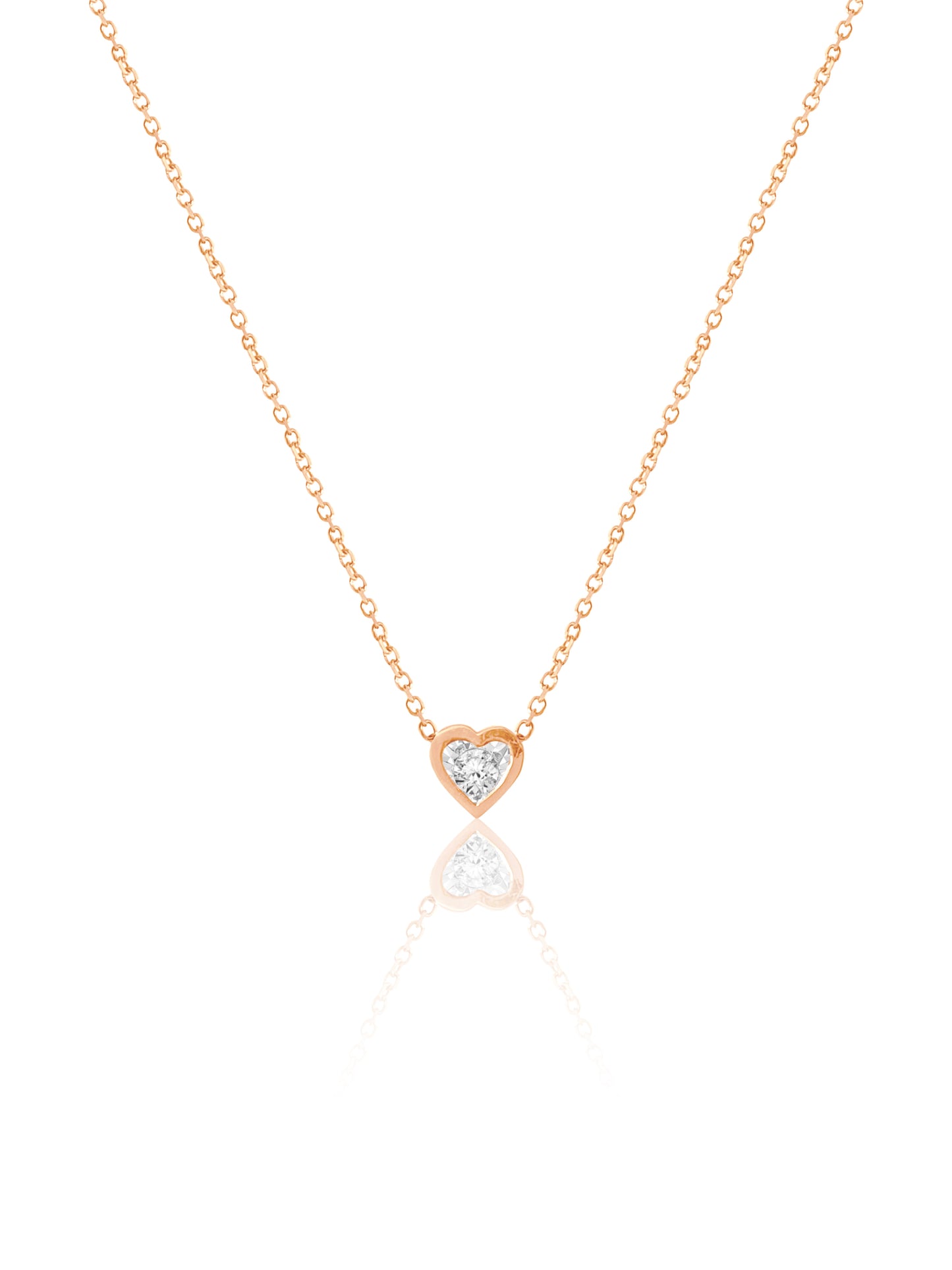 14K Heart Shaped Diamond Necklace