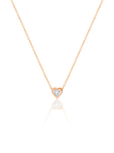 14K Heart Shaped Diamond Necklace