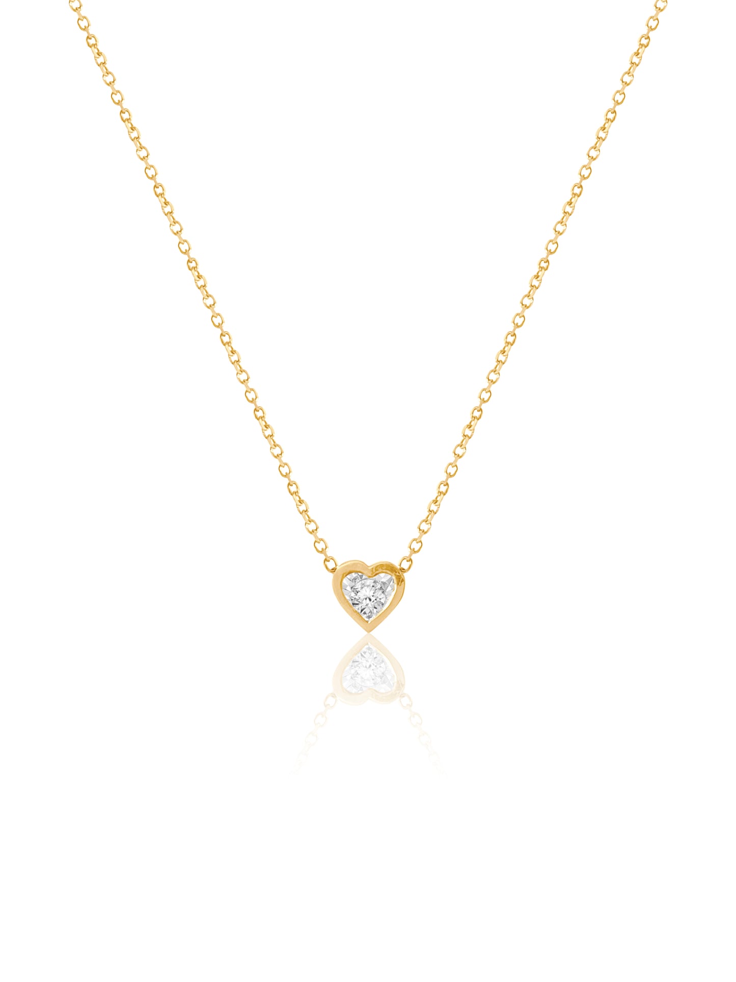 14K Heart Shaped Diamond Necklace