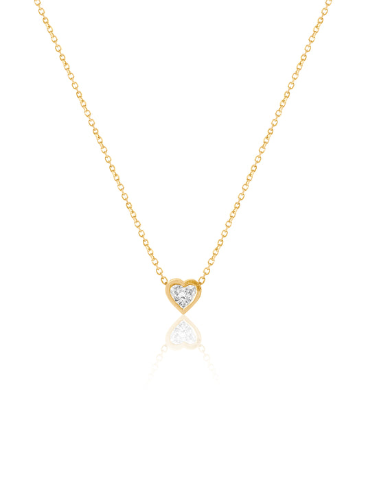14K Heart Shaped Diamond Necklace