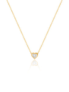 14K Heart Shaped Diamond Necklace