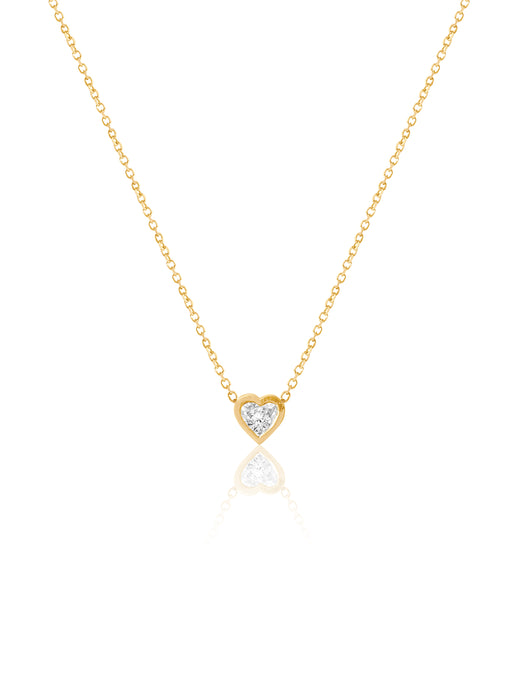 14K Heart Shaped Diamond Necklace