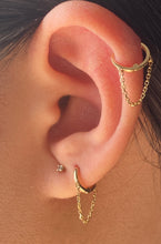 14KT Gold Mini Chain Huggie Clicker Earring