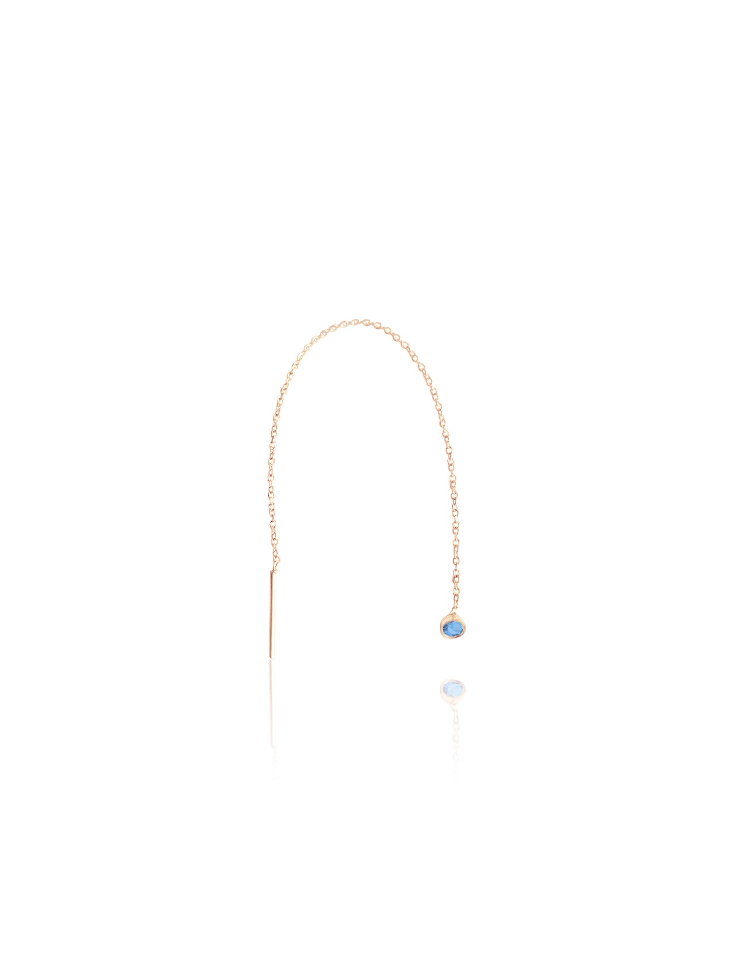 14k Gold Gemstone Thread Wrap Earring
