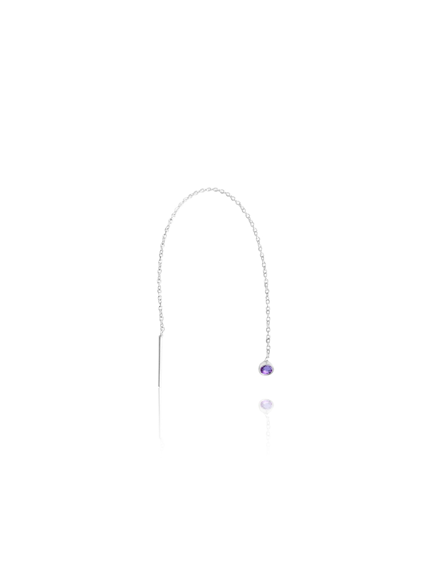 14k Gold Gemstone Thread Wrap Earring