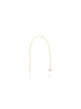 14k Gold Gemstone Thread Wrap Earring