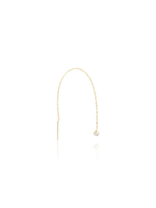 14k Gold Gemstone Thread Wrap Earring