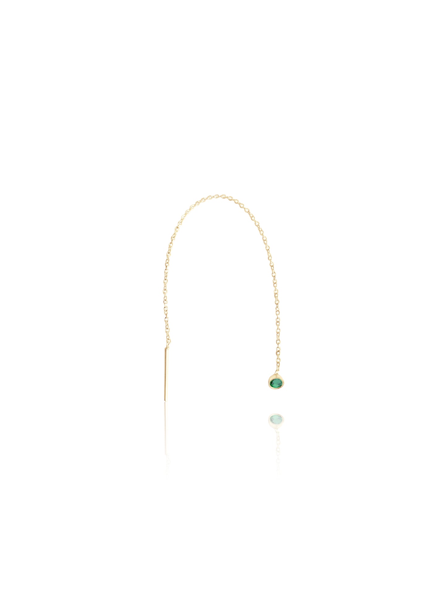 14k Gold Gemstone Thread Wrap Earring