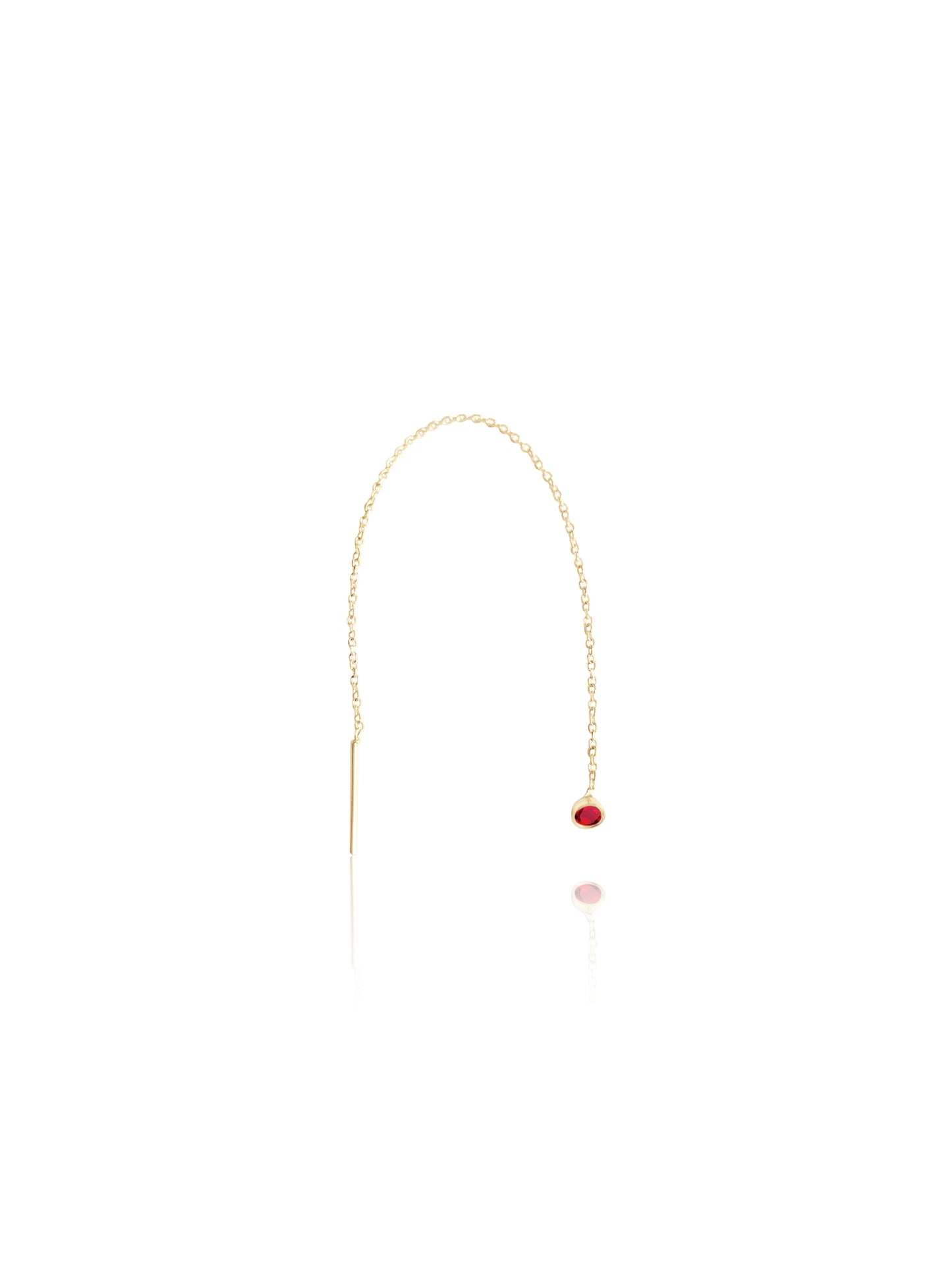 14k Gold Gemstone Thread Wrap Earring