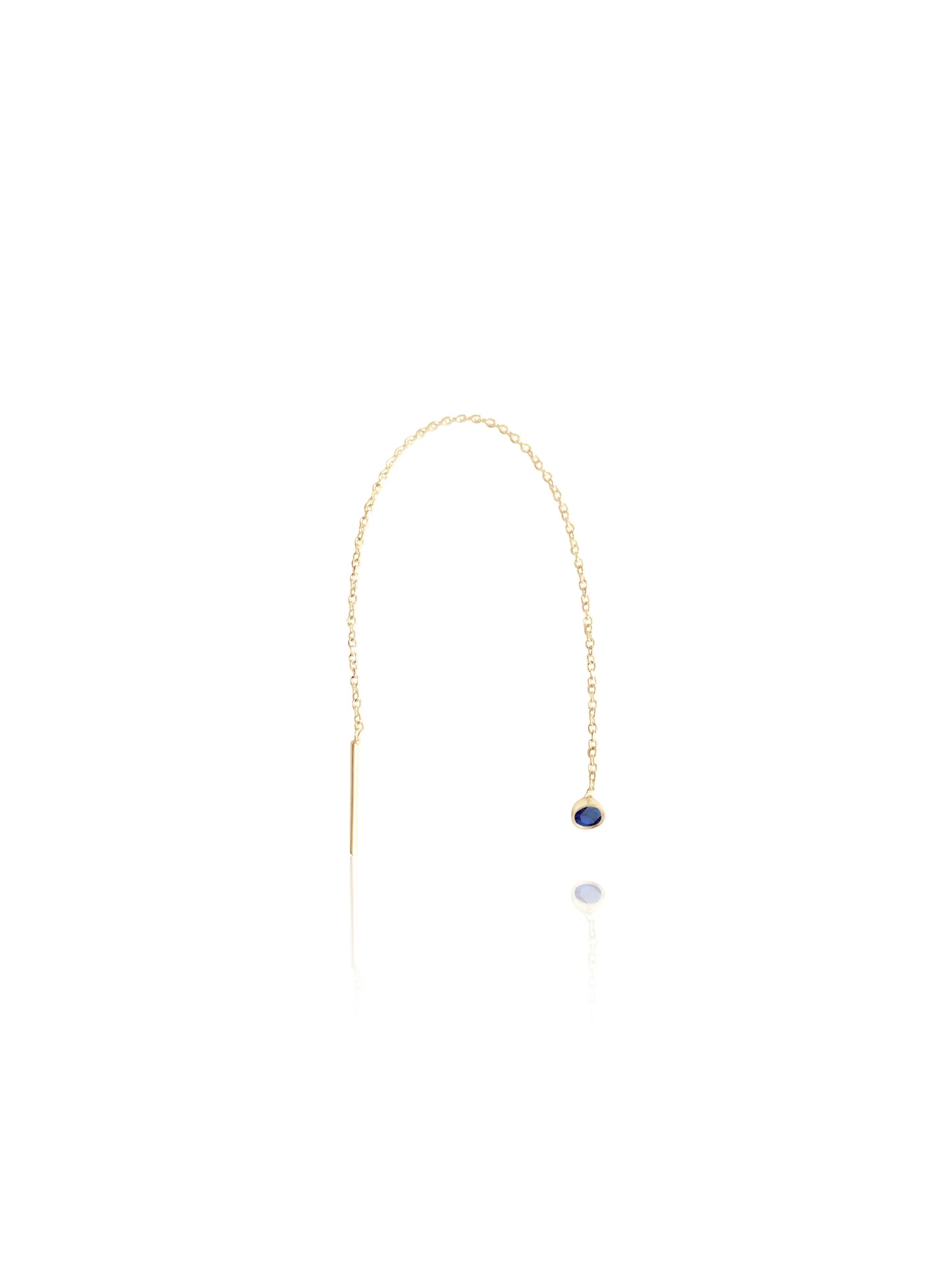 14k Gold Gemstone Thread Wrap Earring