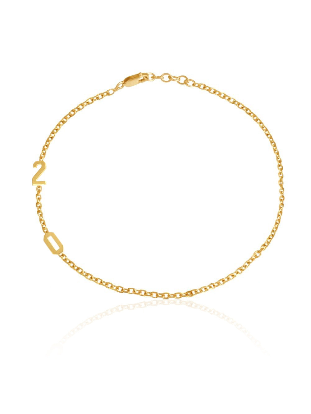 14k Gold personalized Number Bracelet