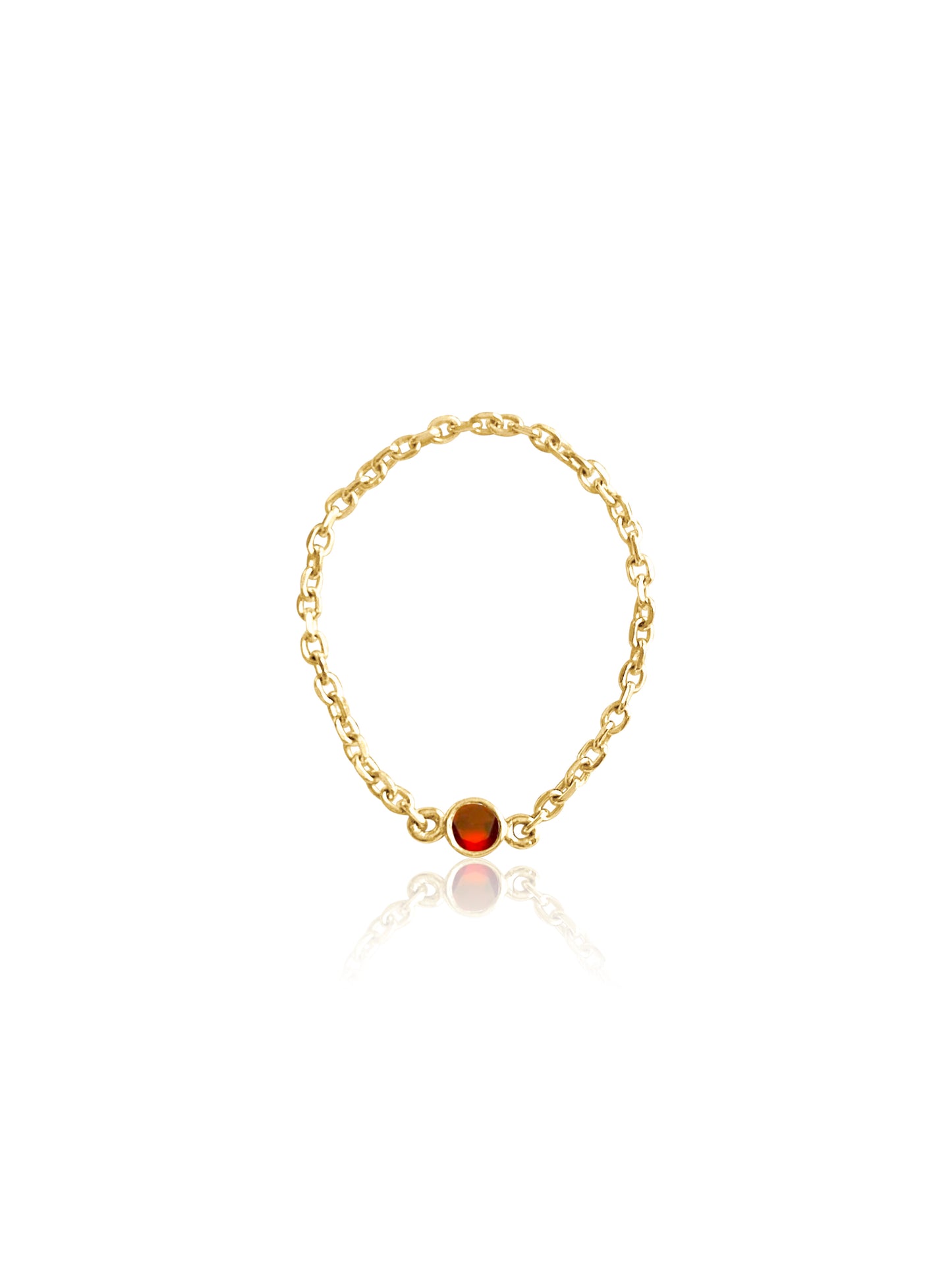 14K Gold Birthstone Soft Chain Ring