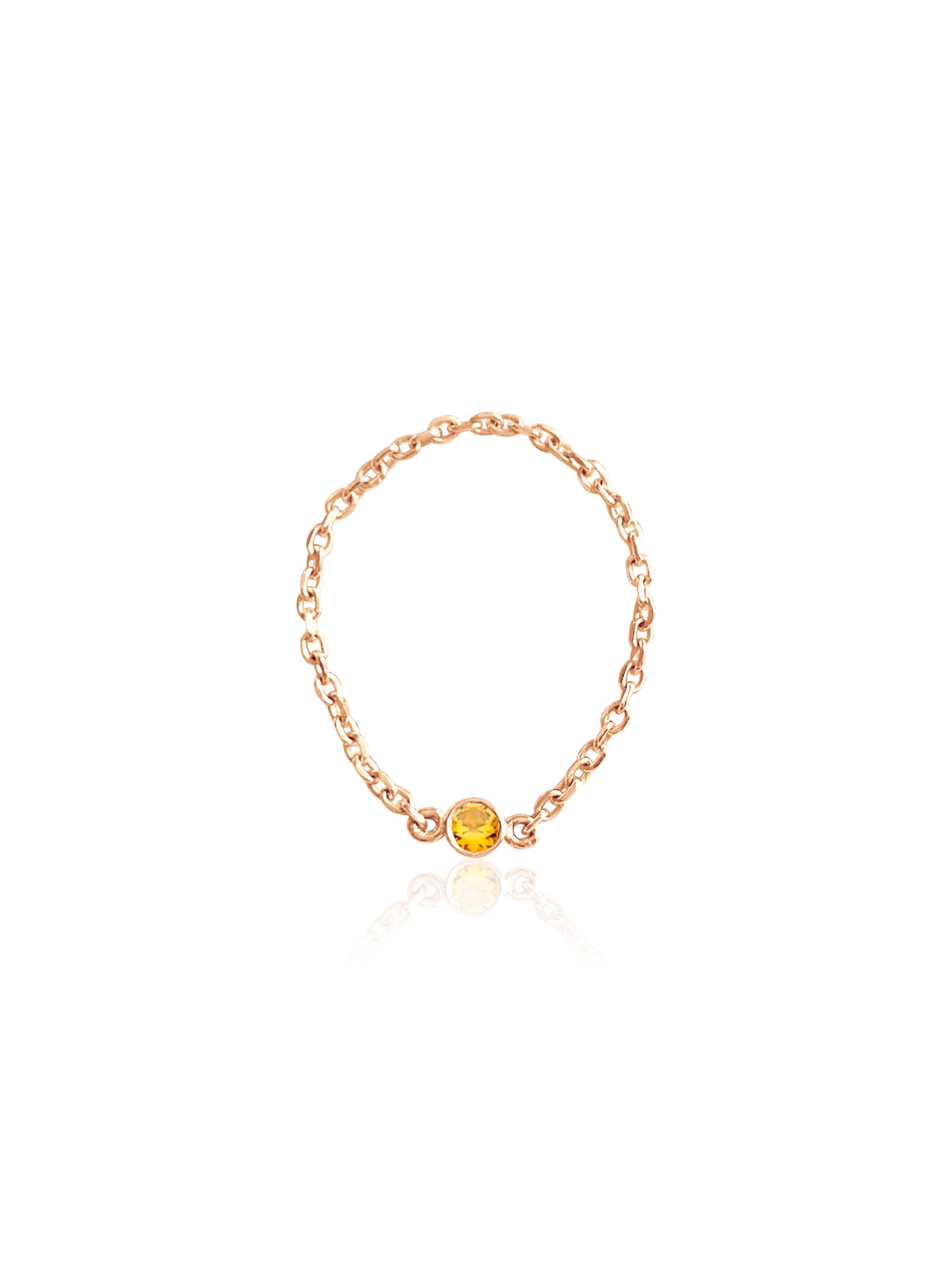 14K Gold Birthstone Soft Chain Ring