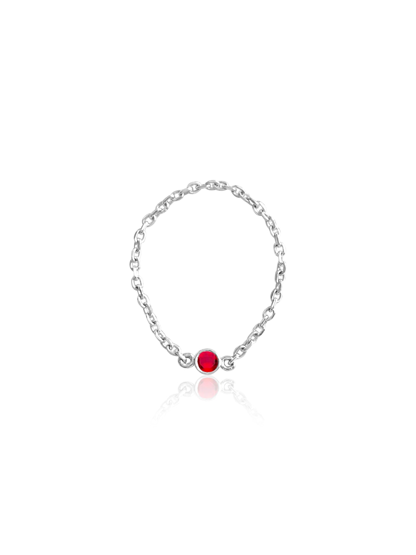 14K Gold Birthstone Soft Chain Ring