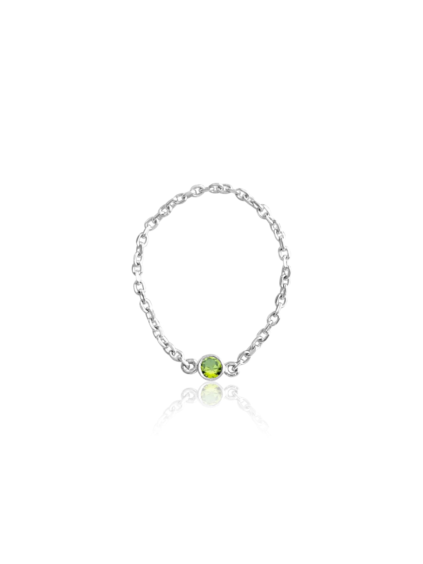 14K Gold Birthstone Soft Chain Ring