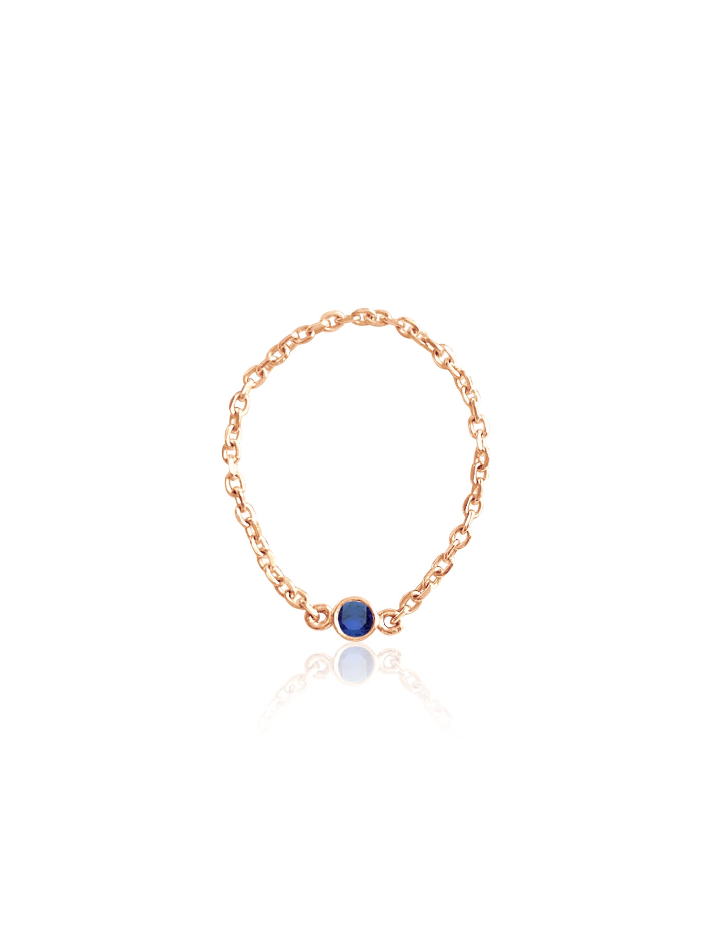 14K Gold Birthstone Soft Chain Ring