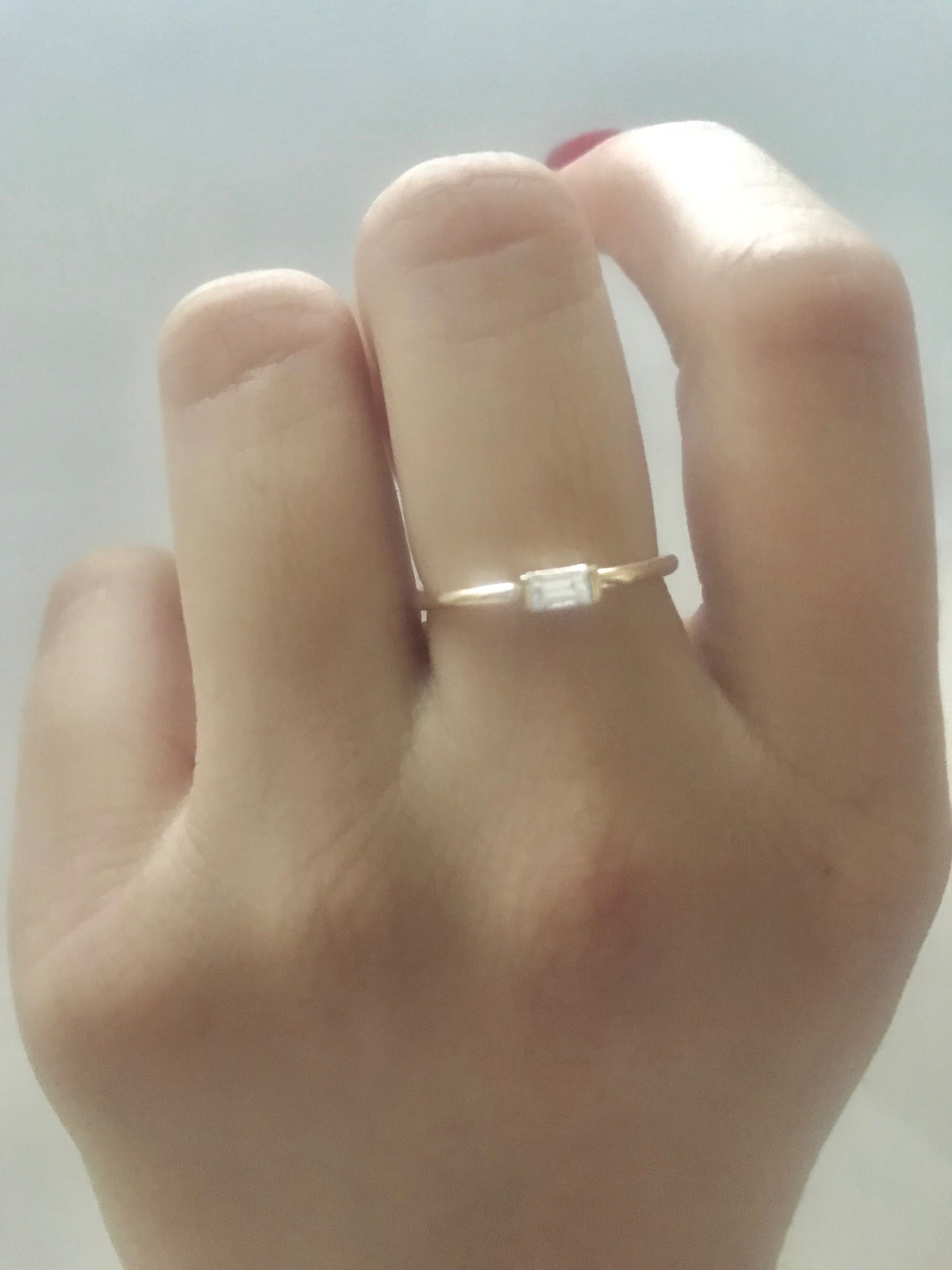 14k Gold Diamond/Gemstone Baguette Ring