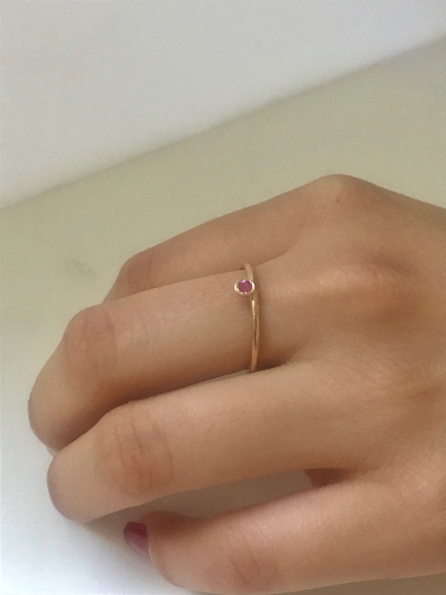 14k Gold Gemstone Bezel Ring