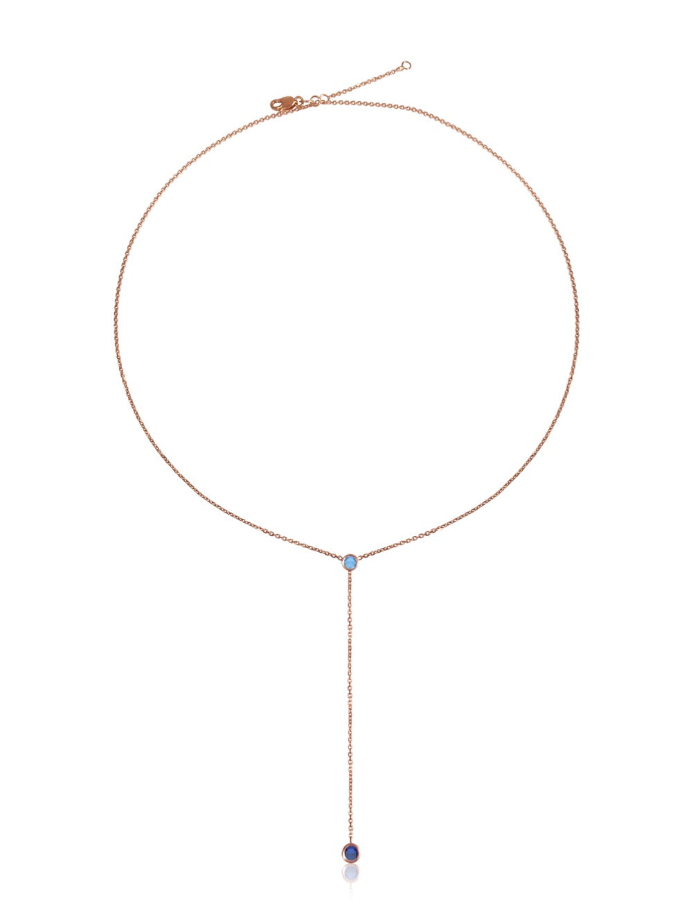14k You & I Lariat Gemstone Necklace
