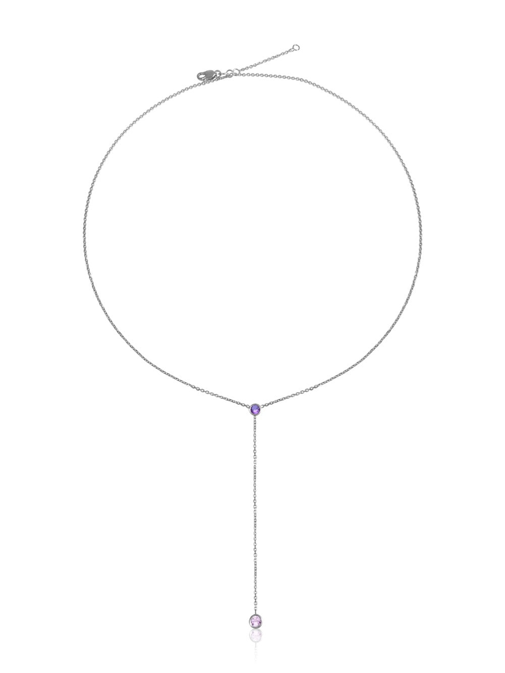 14k You & I Lariat Gemstone Necklace