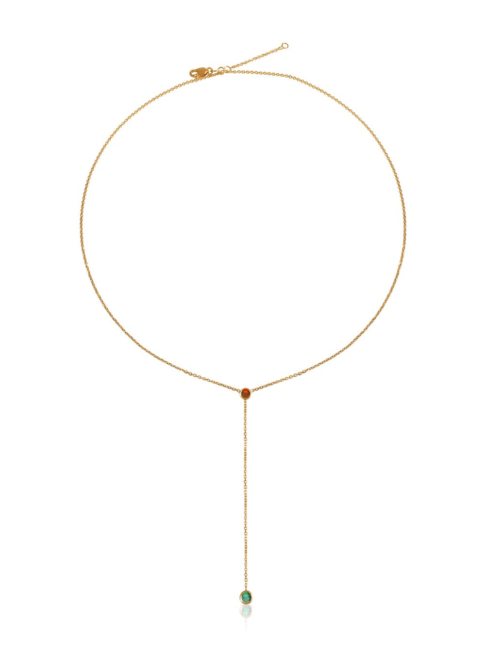 14k You & I Lariat Gemstone Necklace