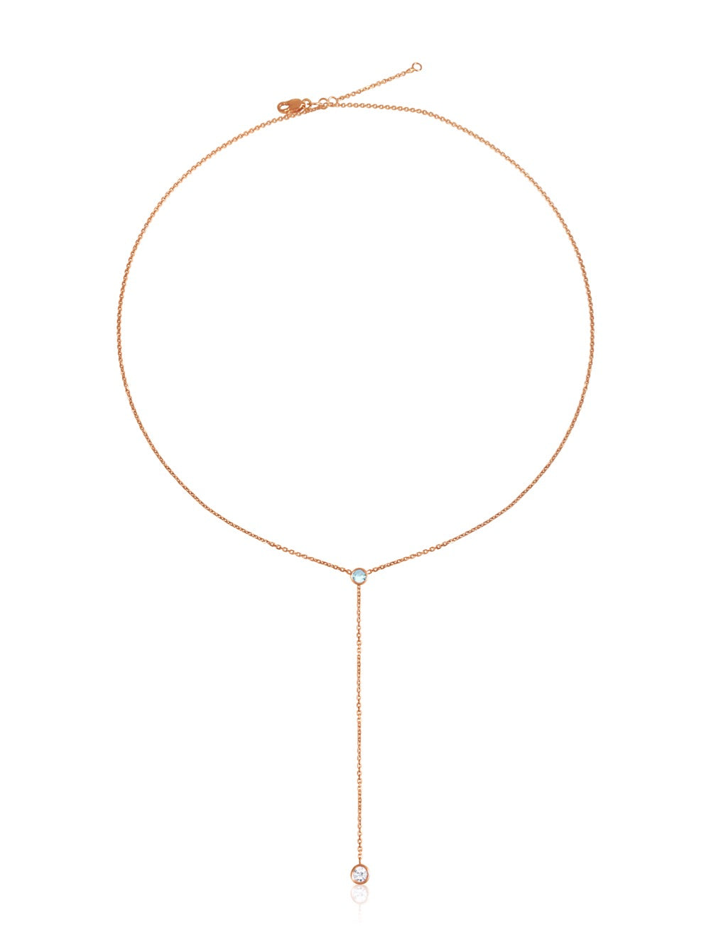 14k You & I Lariat Gemstone Necklace