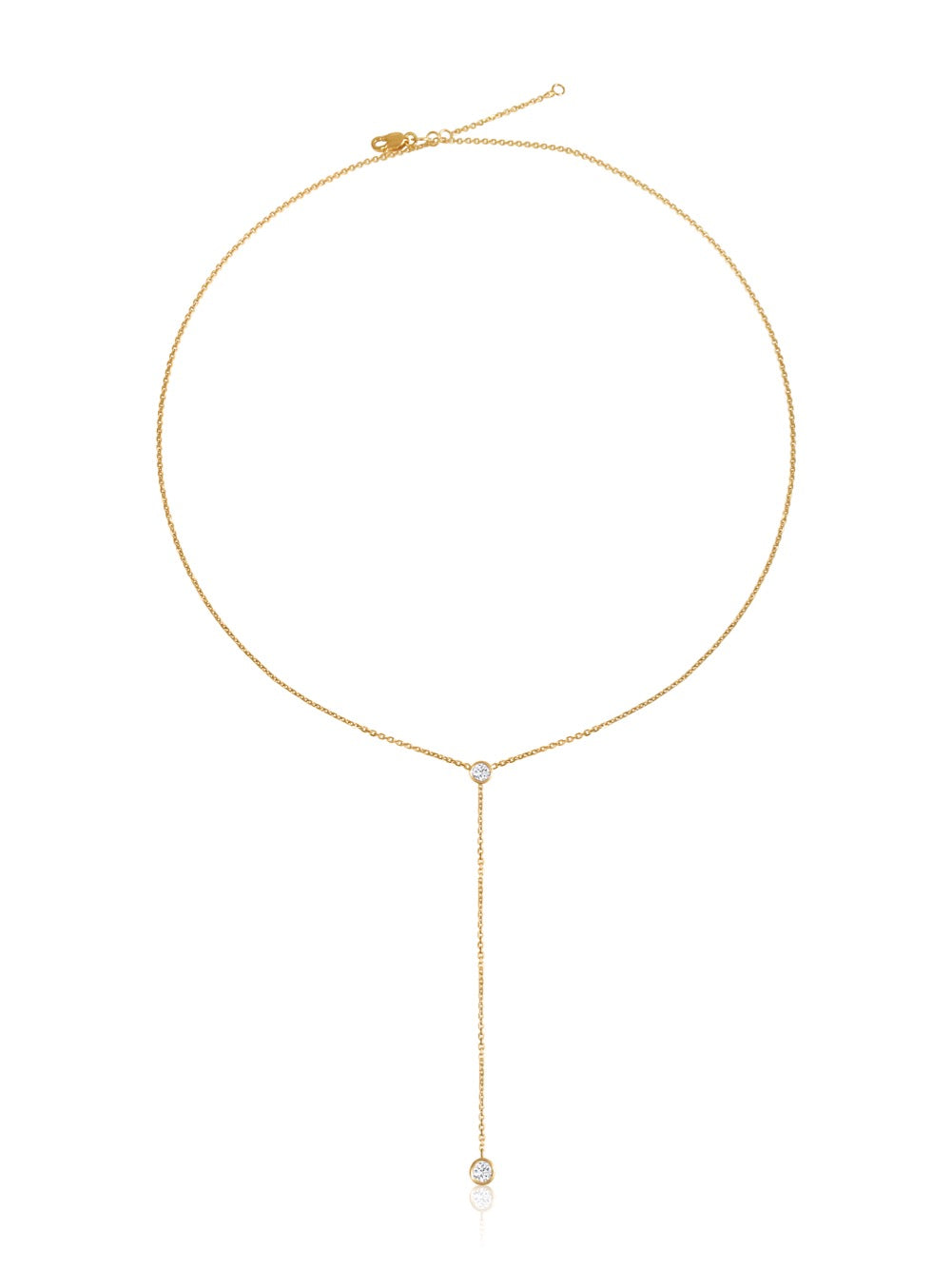 14k You & I Lariat Gemstone Necklace